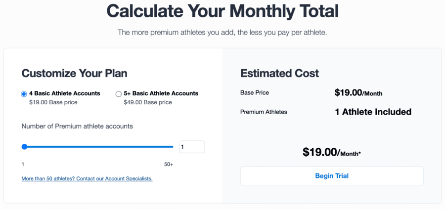 TrainingPeaks coach pricing calculator
