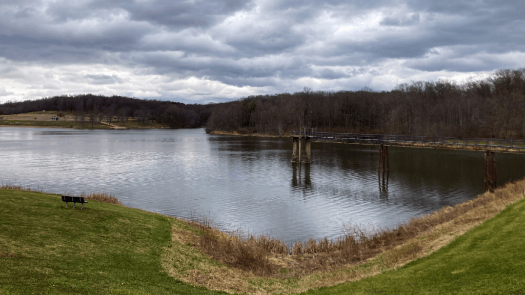The historic Barkcamp Dam at Barkcamp state park