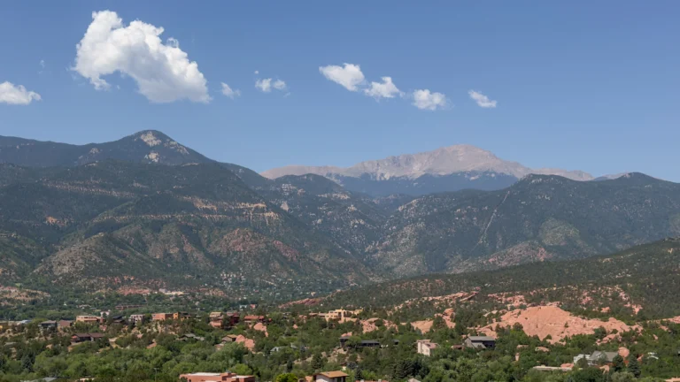 Pikes Peak and the surrounding trail running routes near Colorado Springs, Colorado