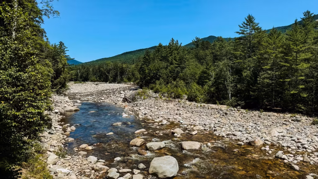 Pemigewasset River flowing through the White Mountains in New Hampshire